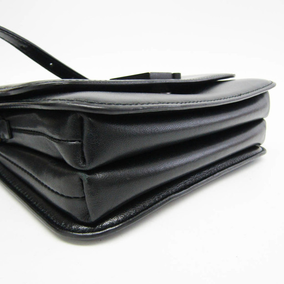 BALENCIAGA B Logo 592898 Leather Shoulder Bag Black - Picture 6 of 14